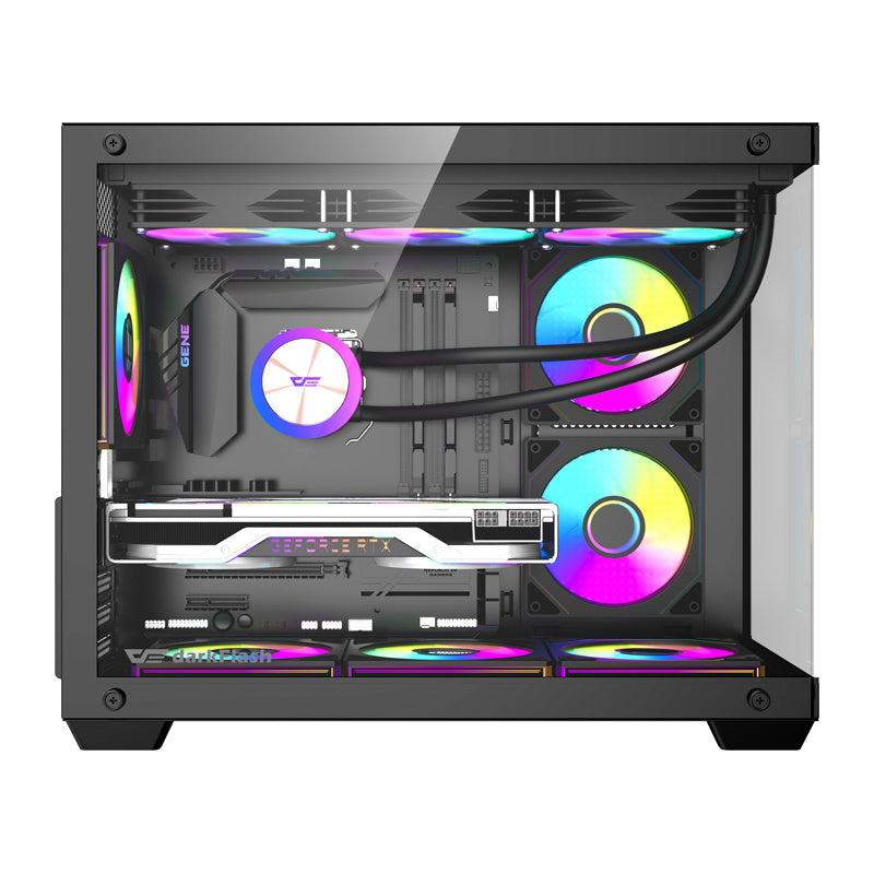 DarkFlash B275 PRO computerkasse (sort) + 6 vifter