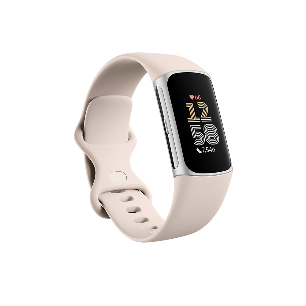 Fitbit Charge 6 AMOLED Aktivitetstracker til håndled Beige, Sølv