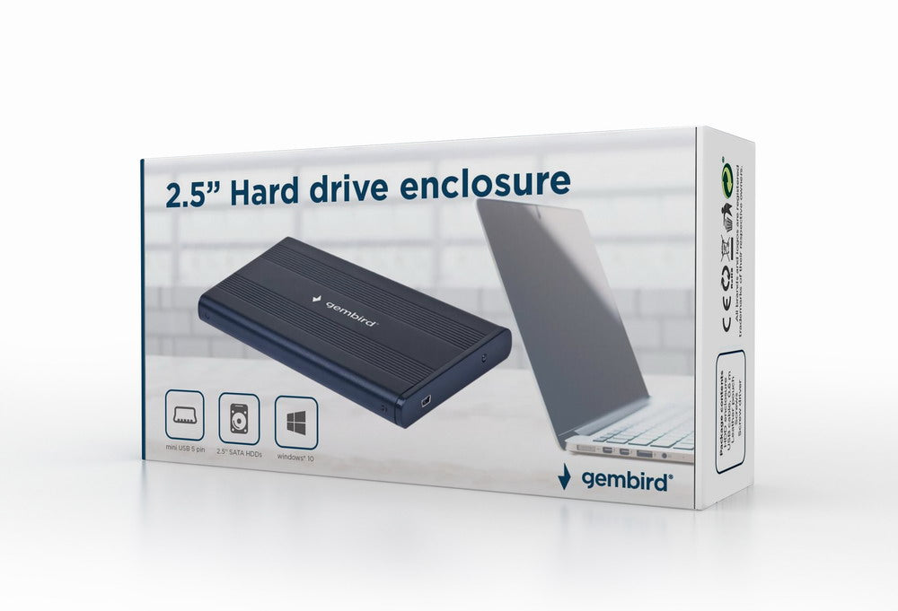Gembird EE2-U2S-5 drevkabinet HDD kabinet Sort 2.5"