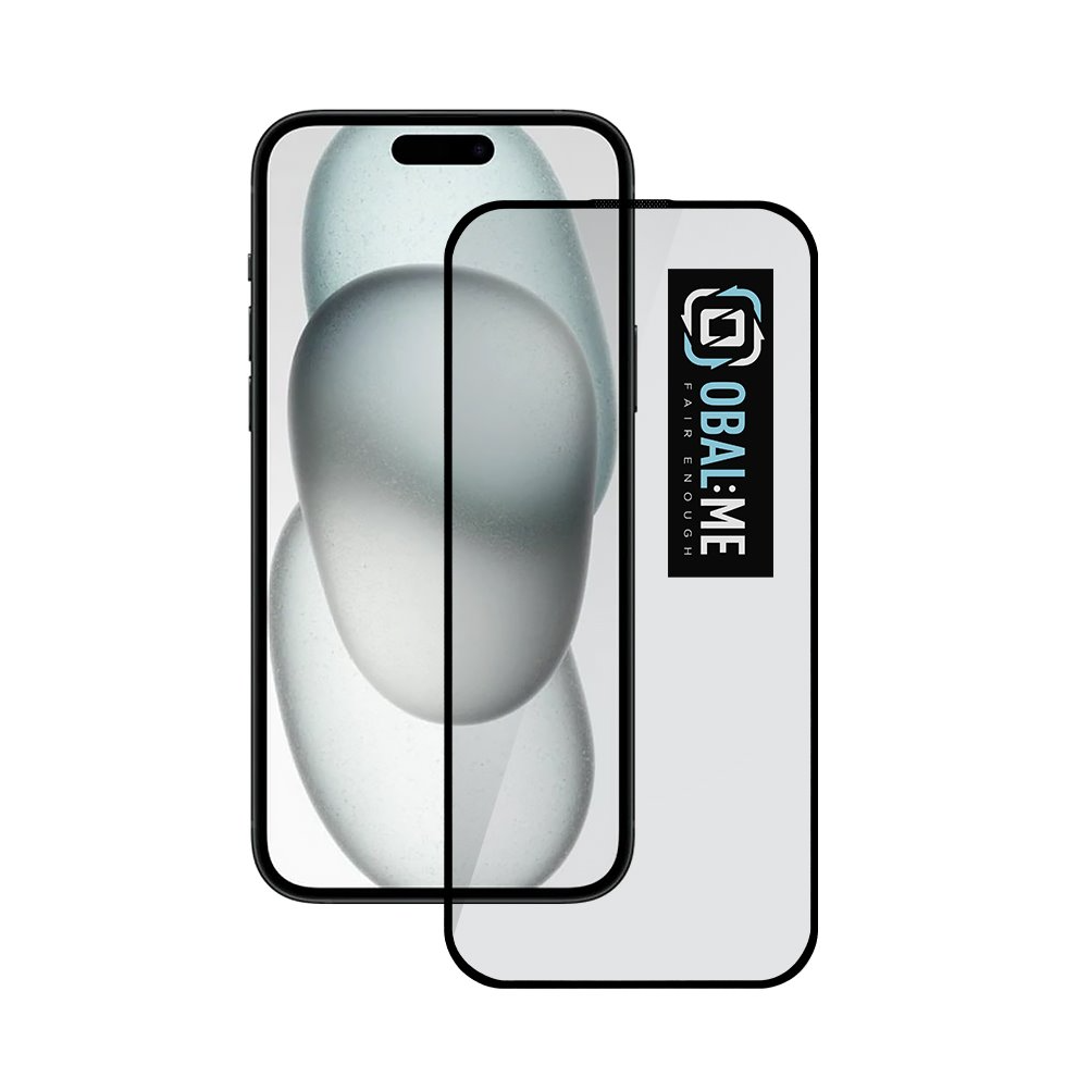 OBAL:ME 5D Glass Screen Protector for Apple iPhone 15/16 Black