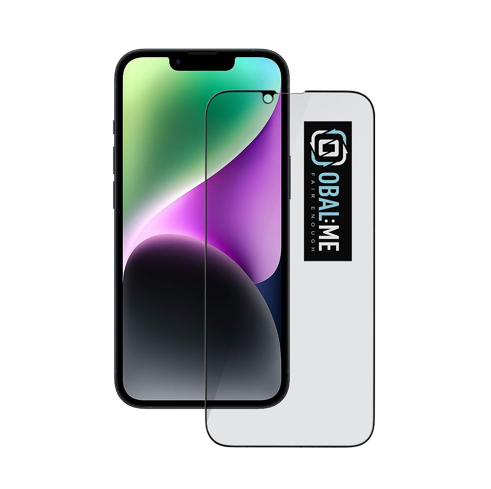 OBAL:ME Privacy 5D Glass Screen Protector for Apple iPhone 13/13 Pro/14/16e Black