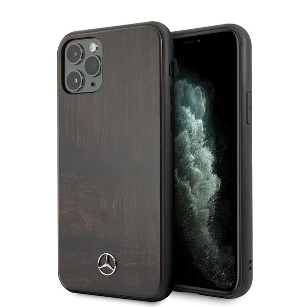 Mercedes Wood Line Rosewood-foder for iPhone 11 Pro - brun
