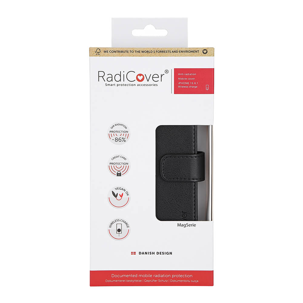 Radicover Flipcov Anti Radiation Rfid 3 Card Mag S I Phone 15 Black Pu