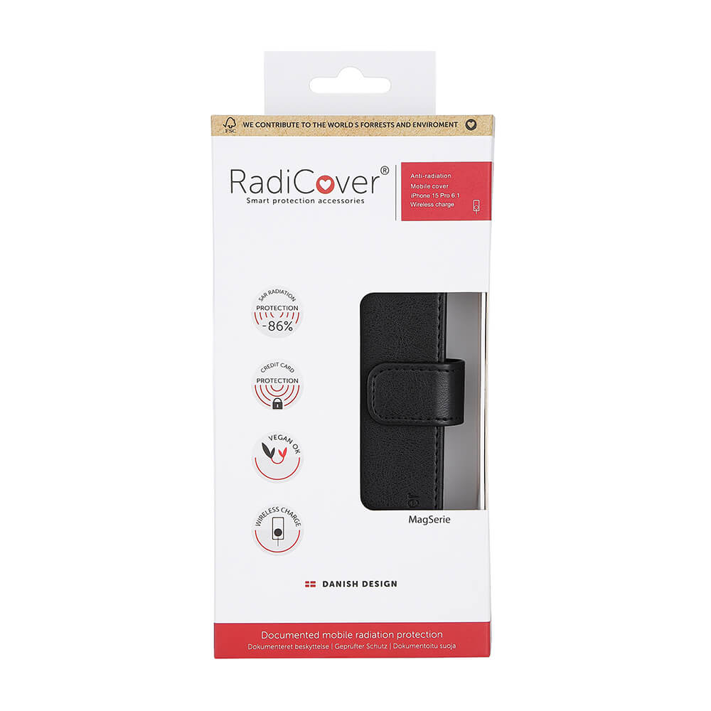 Radicover Flipcov Anti Radiation Rfid 3 Card Mag S I Phone 15 Pro Black Pu