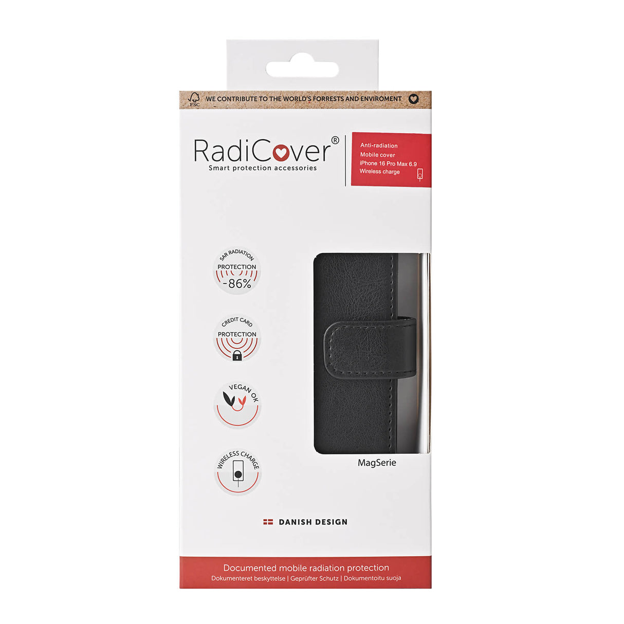 Radicover Flipcov Anti Radiation Rfid 3 Card Mag S I Phone 16 Pro Max Black Pu