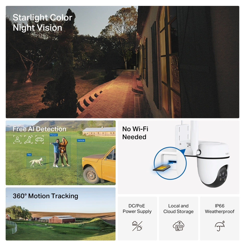 TP-Link TAPO C501GW overvågningskamera Tårn IP-sikkerhedskamera Udendørs 1920 x 1080 pixel Væg