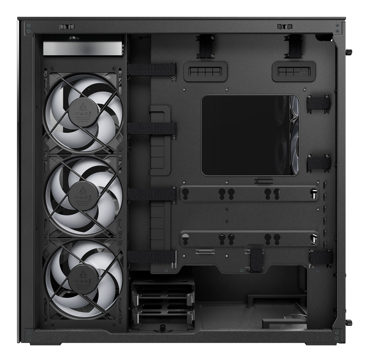 Arctic Xtender Case Mirror Black Tårn Udvidet ATX Ingen strømforsyning Glass Sort