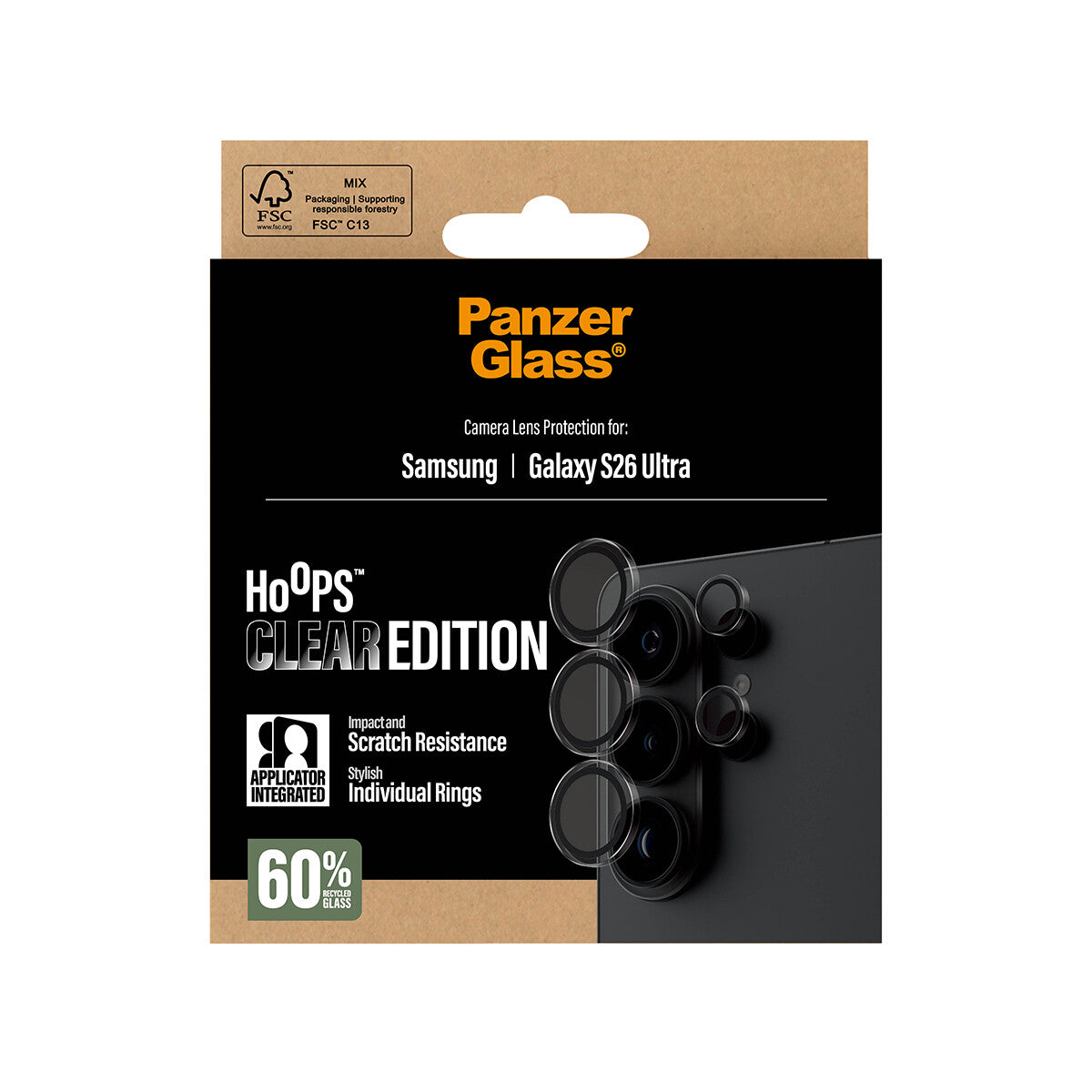 PanzerGlass ® Hoops® Kameralinsebeskytter Transparent Samsung Galaxy S26 Ultra
