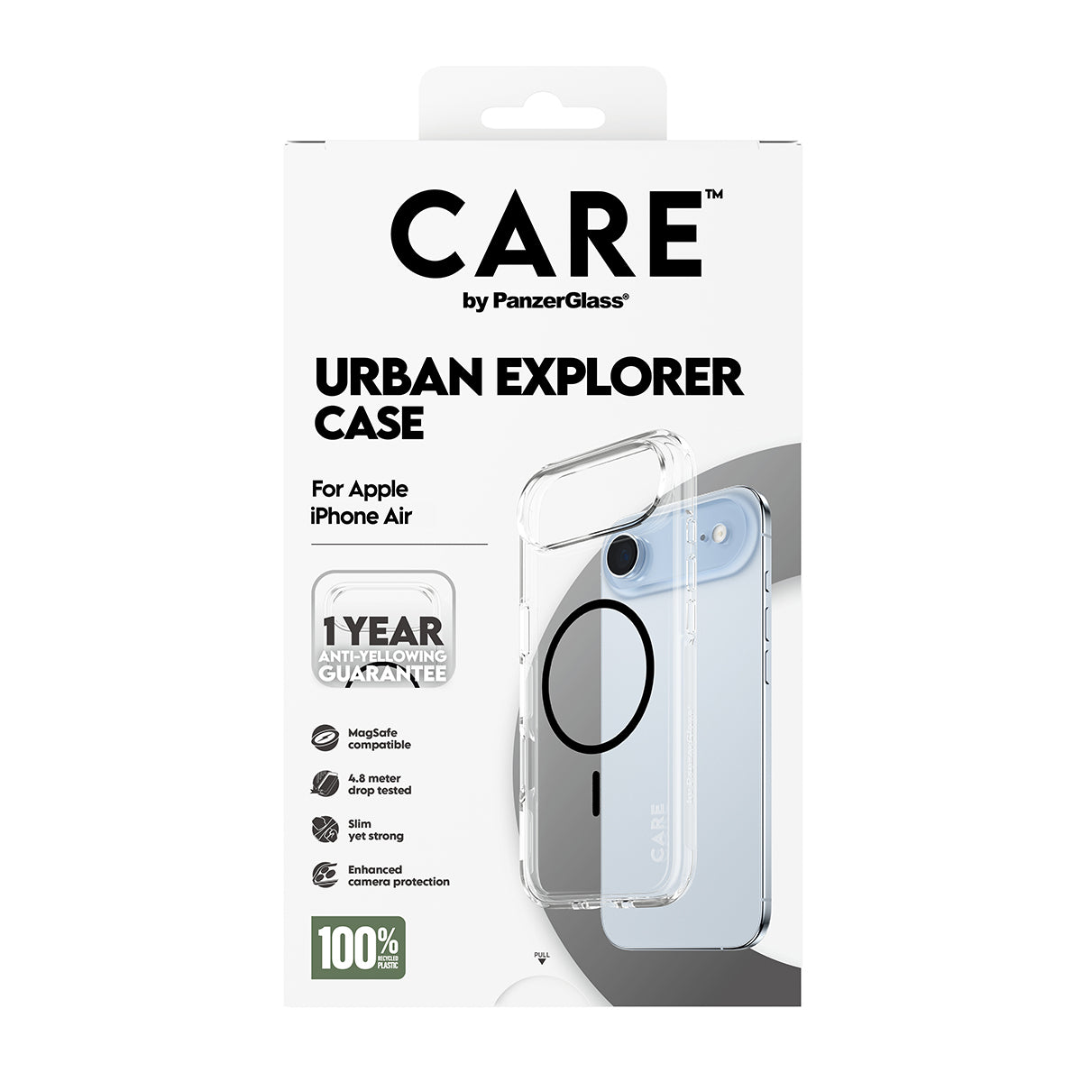 PanzerGlass CARE by ® Flagship Case Transparent Urban Explorer m. Sort MagSafe iPhone Air