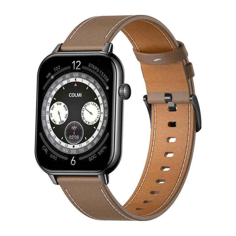 COLMI C28 Smartwatch Sort + brunt læderrem