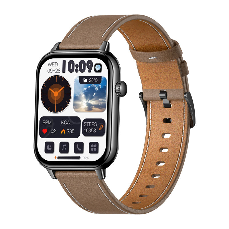 COLMI C28 Smartwatch Sort + brunt læderrem