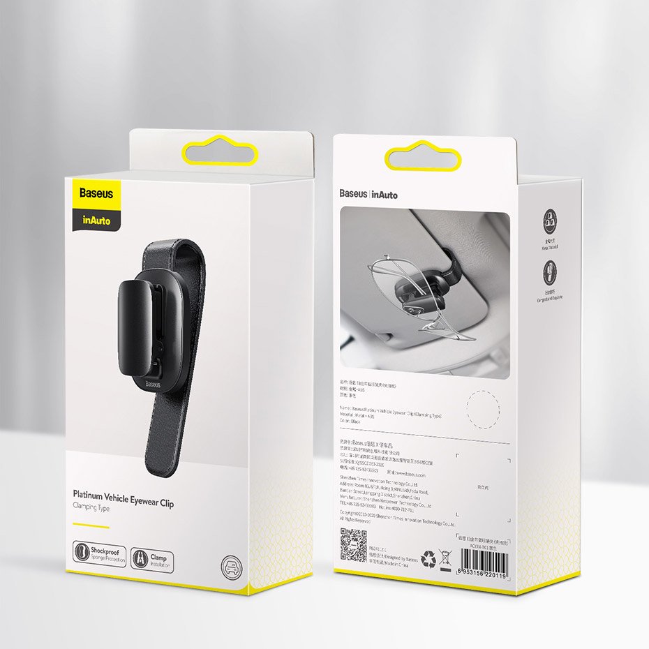 Baseus Car Holder Glasses Clip Silver (ACYJN-B0S)