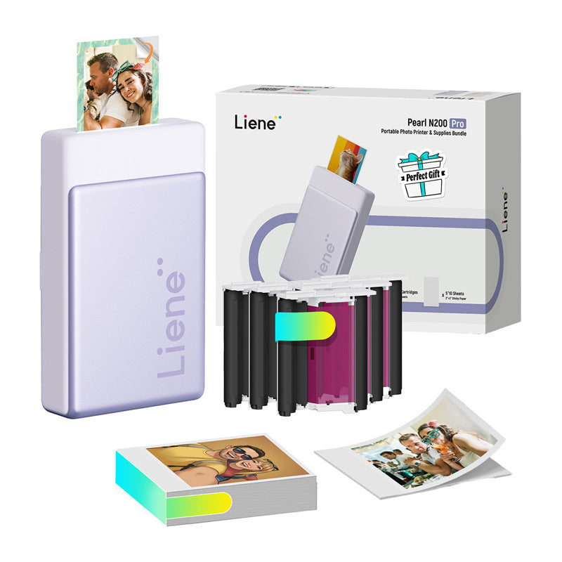 Liene Pearl N200 Pro 2x3" Portable Photo Printer Kit (purpur)