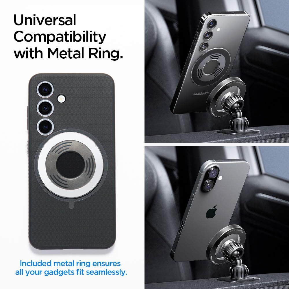 Spigen Mft13 Magnetisk Magsafe Dashboard & Ventilationsbelægning Til Bil, Sort