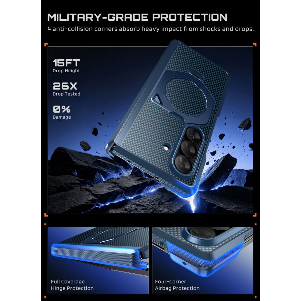 Supcase Ub Aero Magsafe 2 Sæt Galaxy Z Fold 8 Ultra Aramid Blå