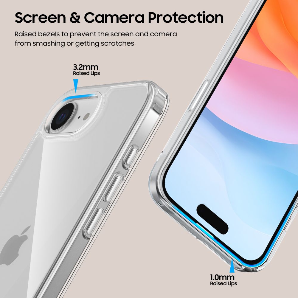 Tech Protect Flexair Hybrid Iphone 16 E / 17 E Klar