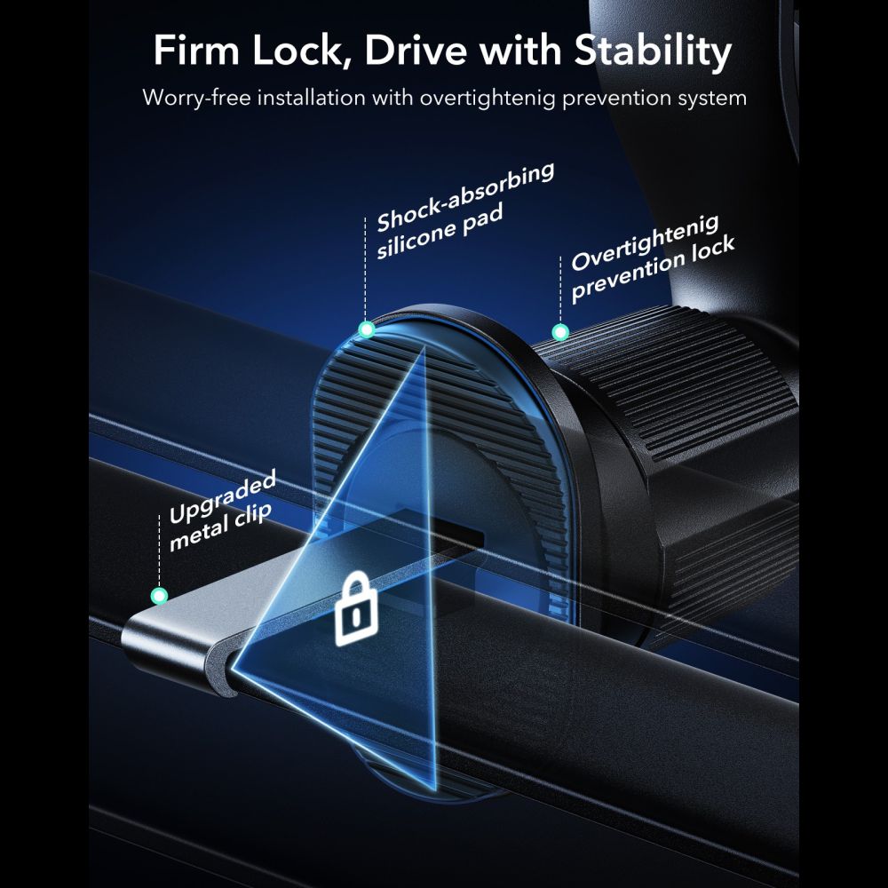 Esr Omnilock Cryoboost Magnetisk Magsafe Vent Trådløs Opladder Til Bilholder 25 W Qi2.2 Sort