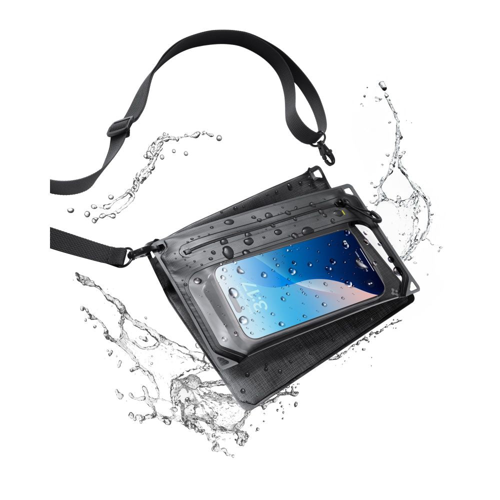 Spigen A640 Universal Vandtæt Etui Crossbag Sort
