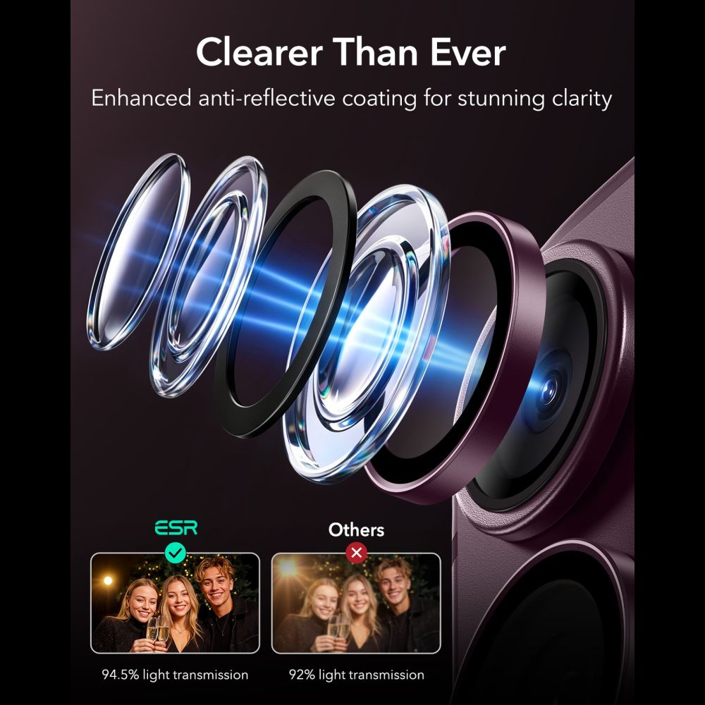Kamera Beskyttelse Na Aparat Esr Armorite Camera Protector Iphone 18 Pro / 18 Pro Max Deep Burgundy