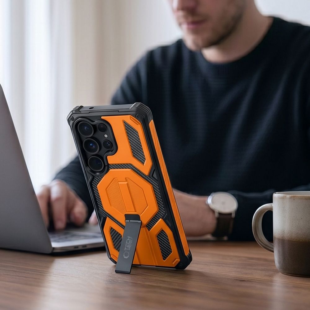 Tech Protect Magblast Magsafe + Glas 2 Pak Galaxy S26 Ultra Sort/Orange
