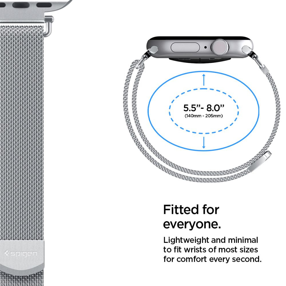 Spigen Wbm4 Remmen Til Apple Watch 8 / 9 / 10 / 11 / 12 / Se (40 / 41 / 42 Mm) Sølv