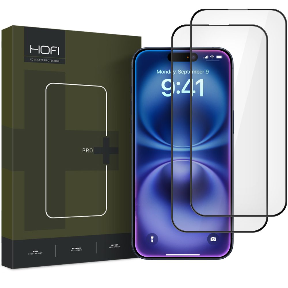 Hærdet Glas Hofi Glass Pro+ 2 Pack Iphone 15/16 Sort
