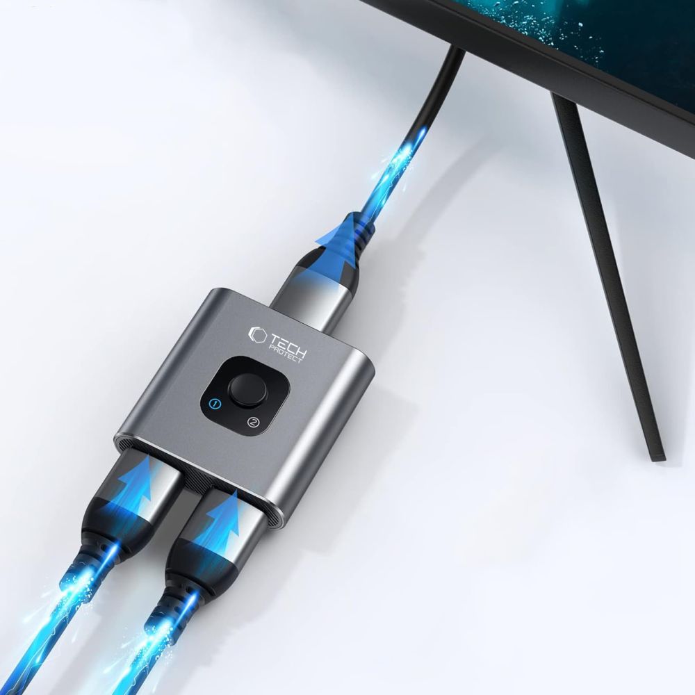 Tech Protect Hb07 Hub Adapter 2 I 1 Hdmi 4 K 60 Hz Spacegrå