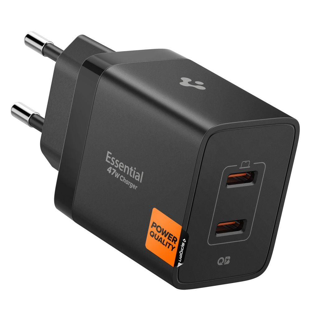 Spigen Essential Ee472 Eu 2 Ports Netværksopladder 47 W Sort