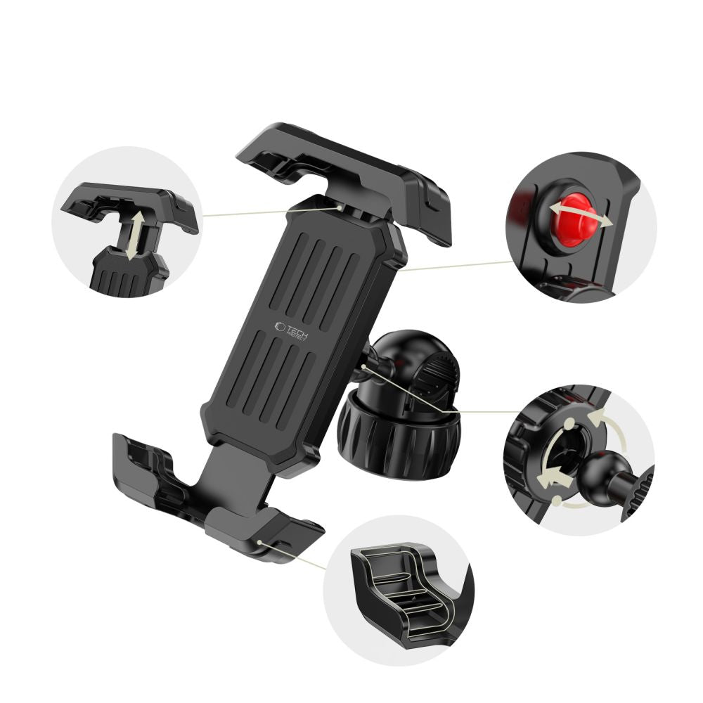 Tech Protect V6 Universal Cykel Og Motorcykelholder Sort