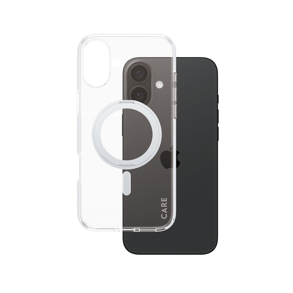 PanzerGlass CARE by ® Feature Case Transparent m. Sølv Kickstand & MagSafe iPhone 16 Plus