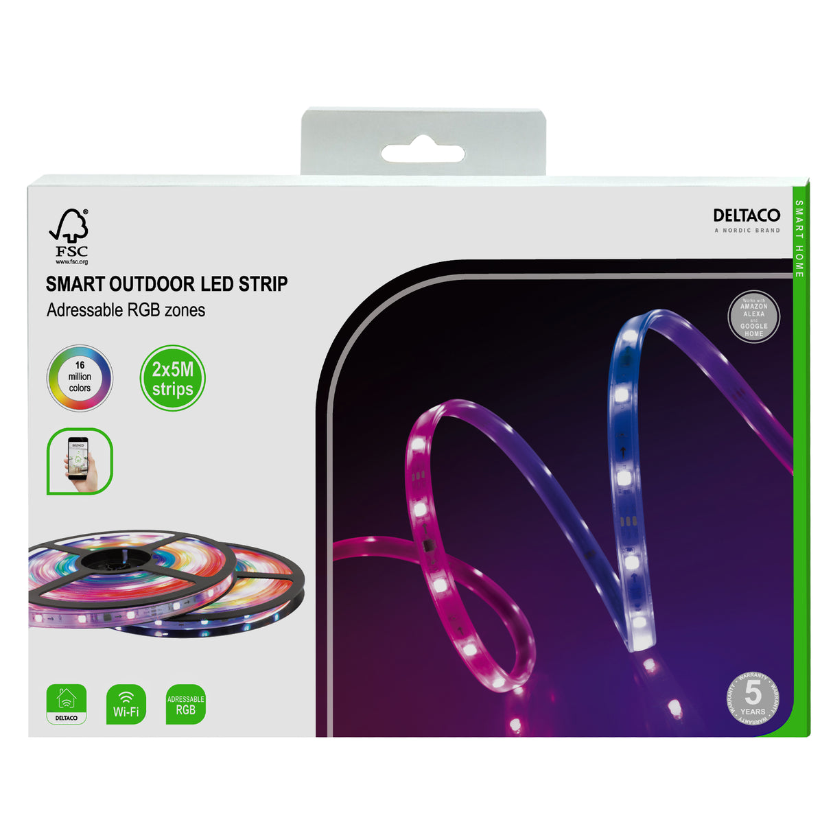 Deltaco SH-LS10M Smart Home udendørs LED-strip