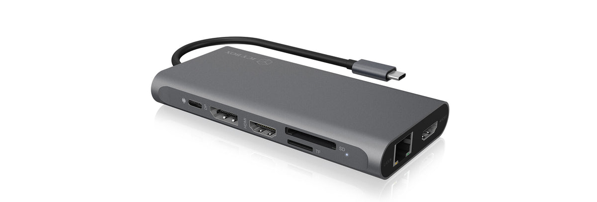 ICY BOX IB-DK4050-CPD Wired USB 3.2 Gen 1 (3.1 Gen 1) Type-C Anthracite