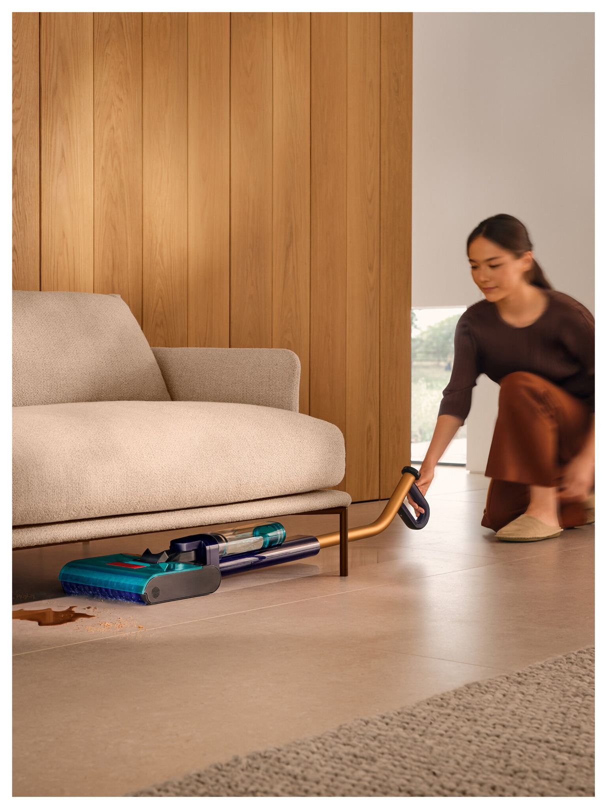 Dyson Clean + Wash Hygiene 2-i-1 stangstøvsuger Batteri Tør&våd Poseløs Blå, Kobberfarve