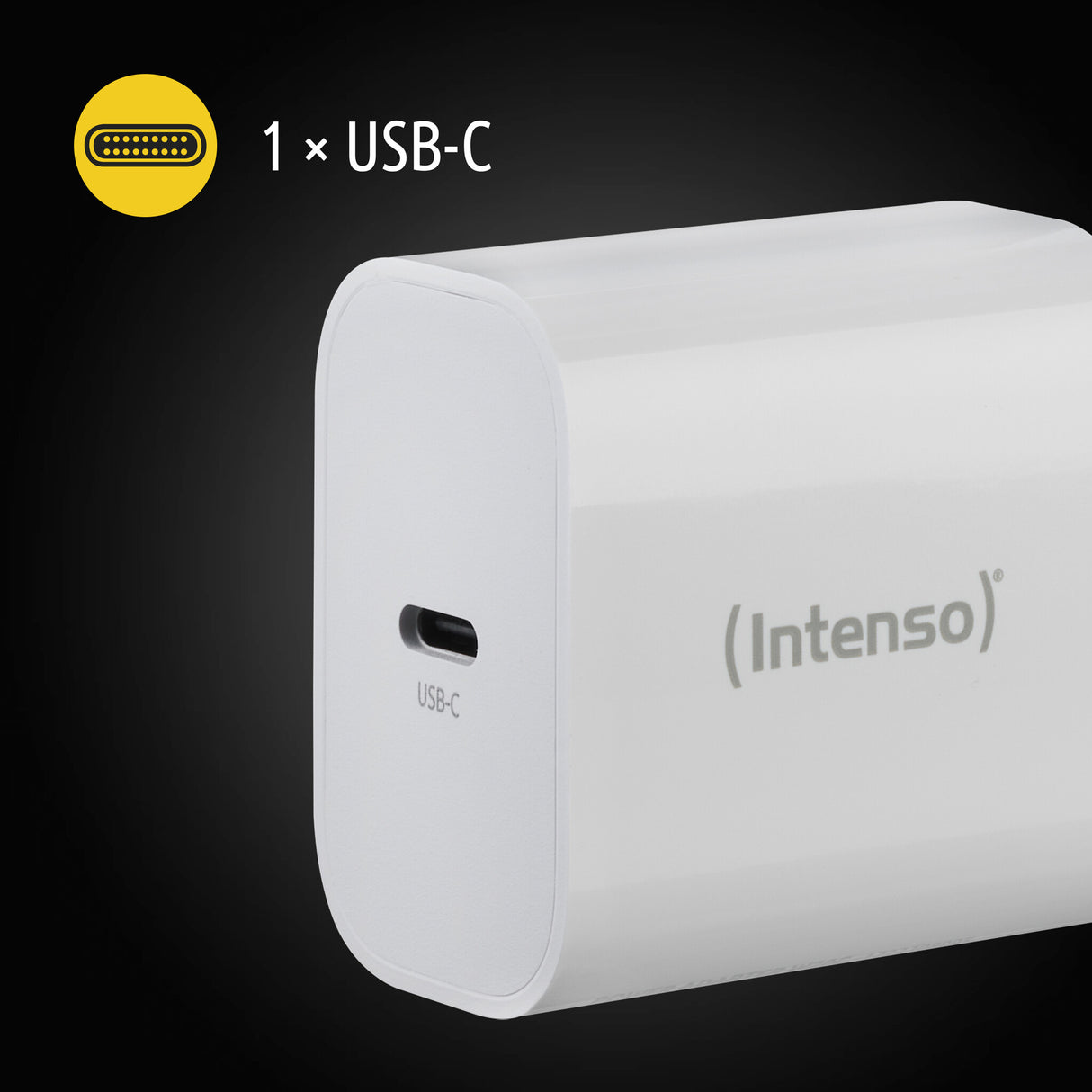 Intenso POWER ADAPTER USB-C/7802012 Universel Hvid Vekselstrøm Hurtig opladning Indendørs