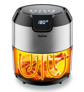 Tefal Easy Fry EY401D Enkelt 4,2 L Enkeltstående 1500 W Varmluftsteger Sort, Rustfrit stål