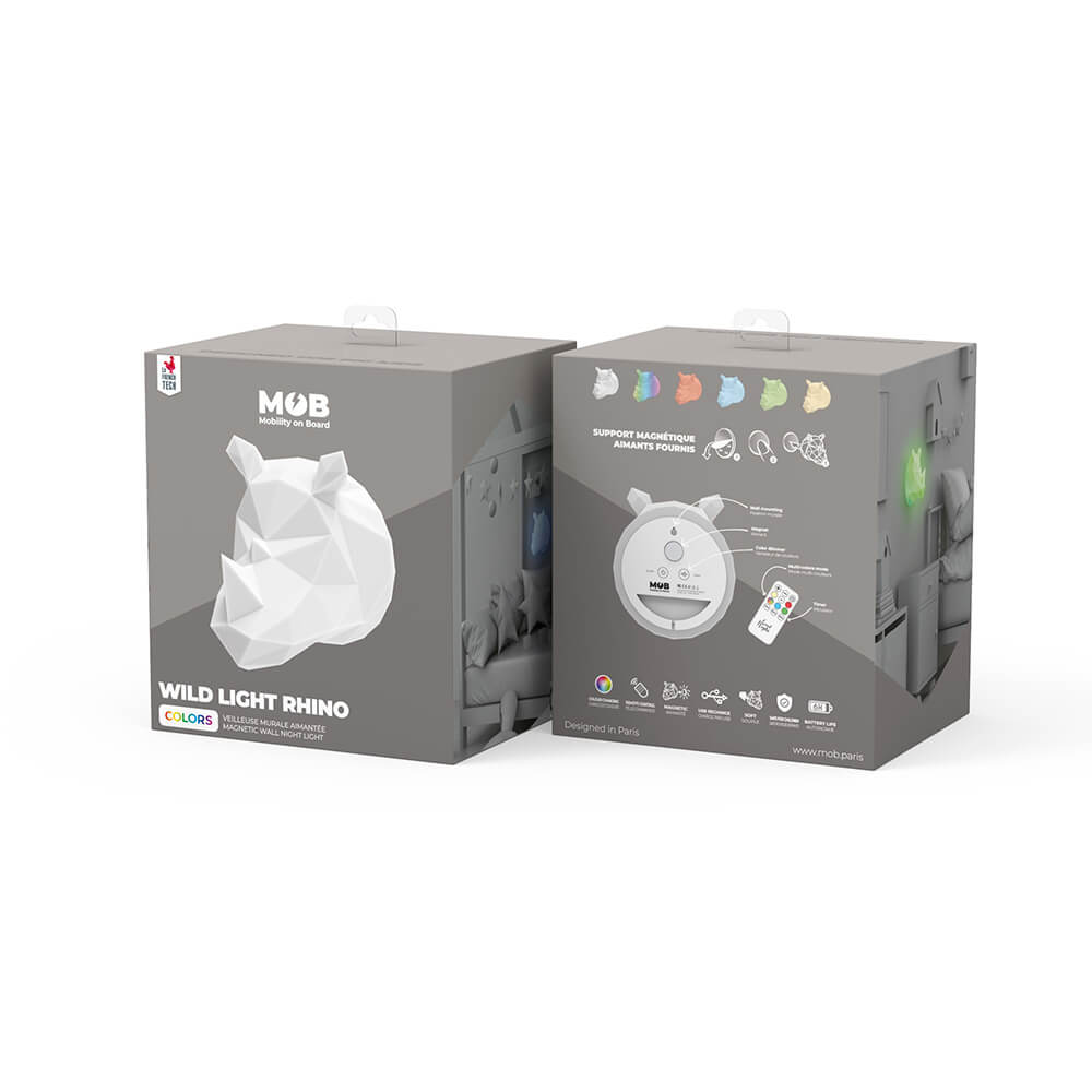 Mob Wall Nightlight Wild Light Rhino Multicolor