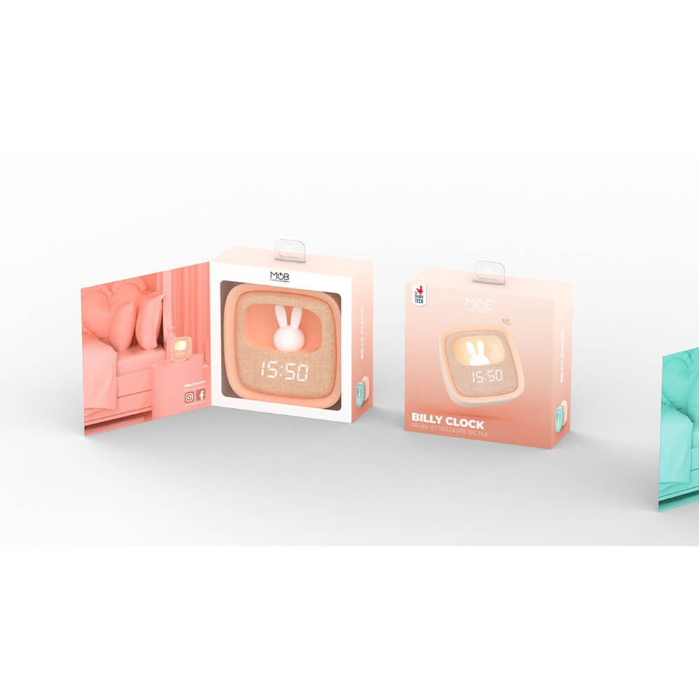 Mob Alarm Clock With Light Billy Clock Pink