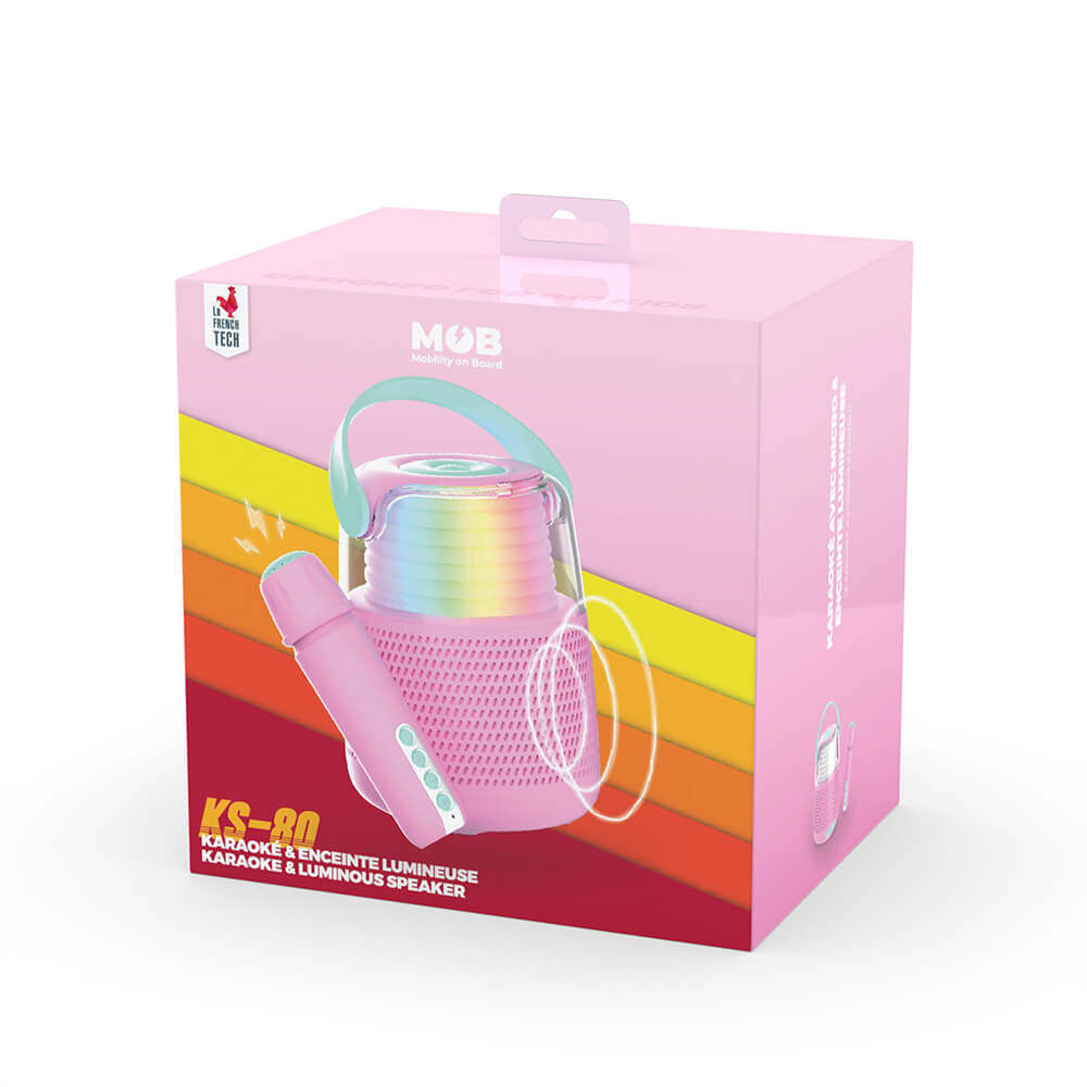 Mob Speaker Karaoke Kit Mic Rosa
