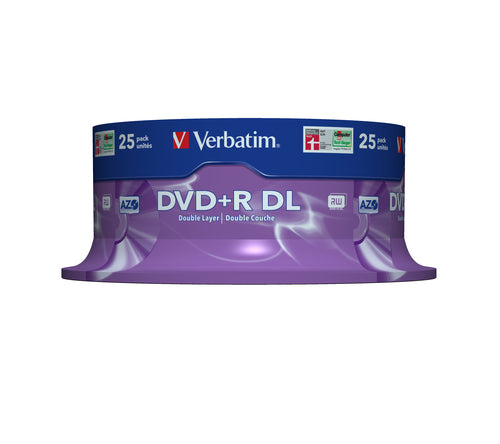 Verbatim DVD+R Double Layer 8x Matt Silver 25pk Spindle 8,5 GB DVD+R DL 25 stk
