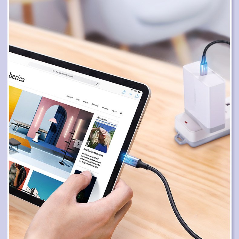 Ugreen US316 70427 USB-C - USB-C PD QC FCP cable 100W 5A 480Mb/s 1m - gray