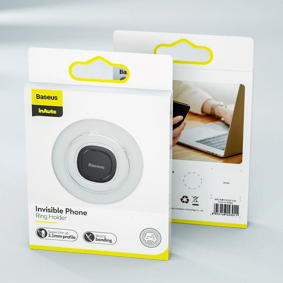 Baseus ultrathin self-adhesive ring holder phone stand silver (SUYB-0S)