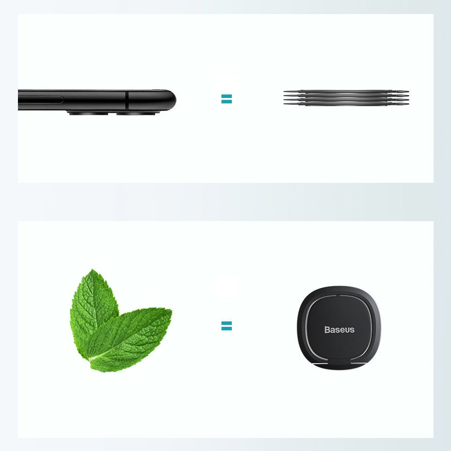 Baseus ultra-tynde selvklæbende ringholder telefonstativ grå (SUYB-0A)