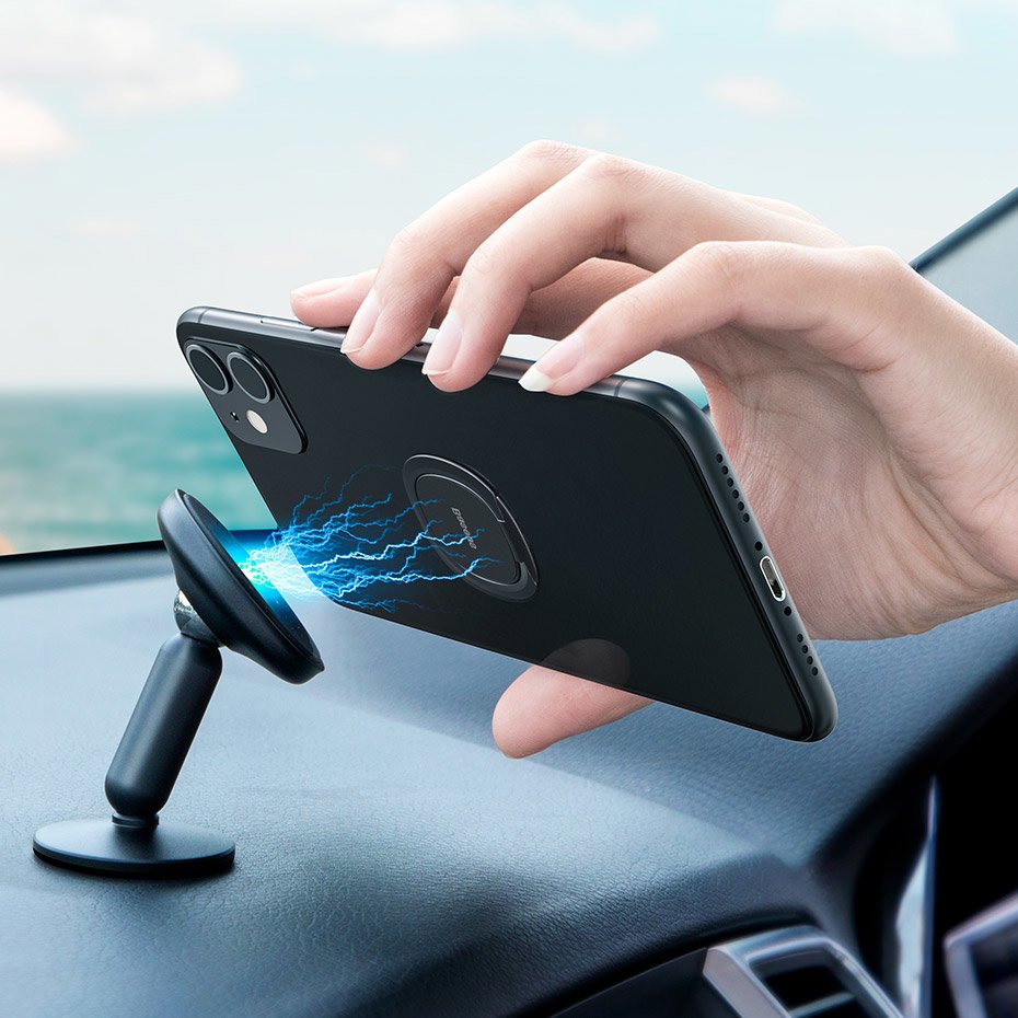 Baseus ultra-tynde selvklæbende ringholder telefonstativ grå (SUYB-0A)