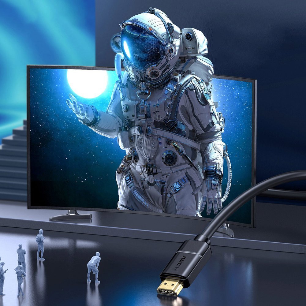 Baseus kabel HDMI 2.0 kabel 4K 60 Hz 3D HDR 18 Gbps 1 m sort (CAKGQ-A01)