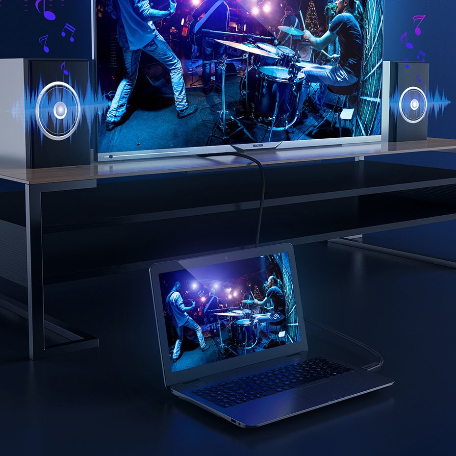 Baseus kabel HDMI 2.0 kabel 4K 60 Hz 3D HDR 18 Gbps 1 m sort (CAKGQ-A01)