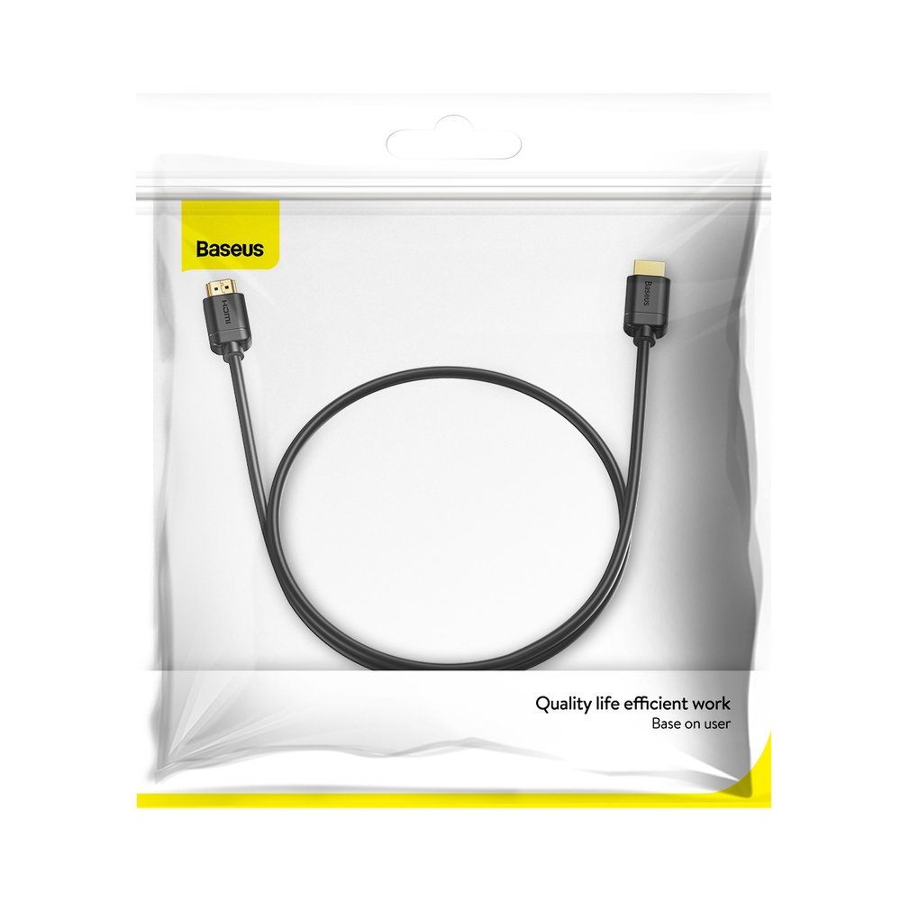 Baseus kabel HDMI 2.0 kabel 4K 60 Hz 3D HDR 18 Gbps 1 m sort (CAKGQ-A01)