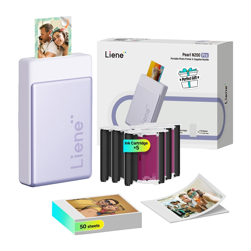 LIENE Pearl N200 Pro 2x3" bærbar fotoprinter (purpur)
