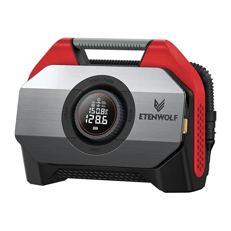 Etenwolf S6 Billuftkompressor, 11.03 bar, 19.200 mAh (rødt)
