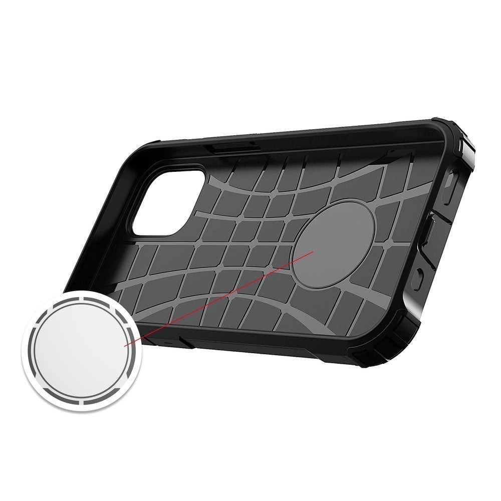 Hybrid Armor Case Tough Rugged Cover til iPhone 12 Pro Max sort
