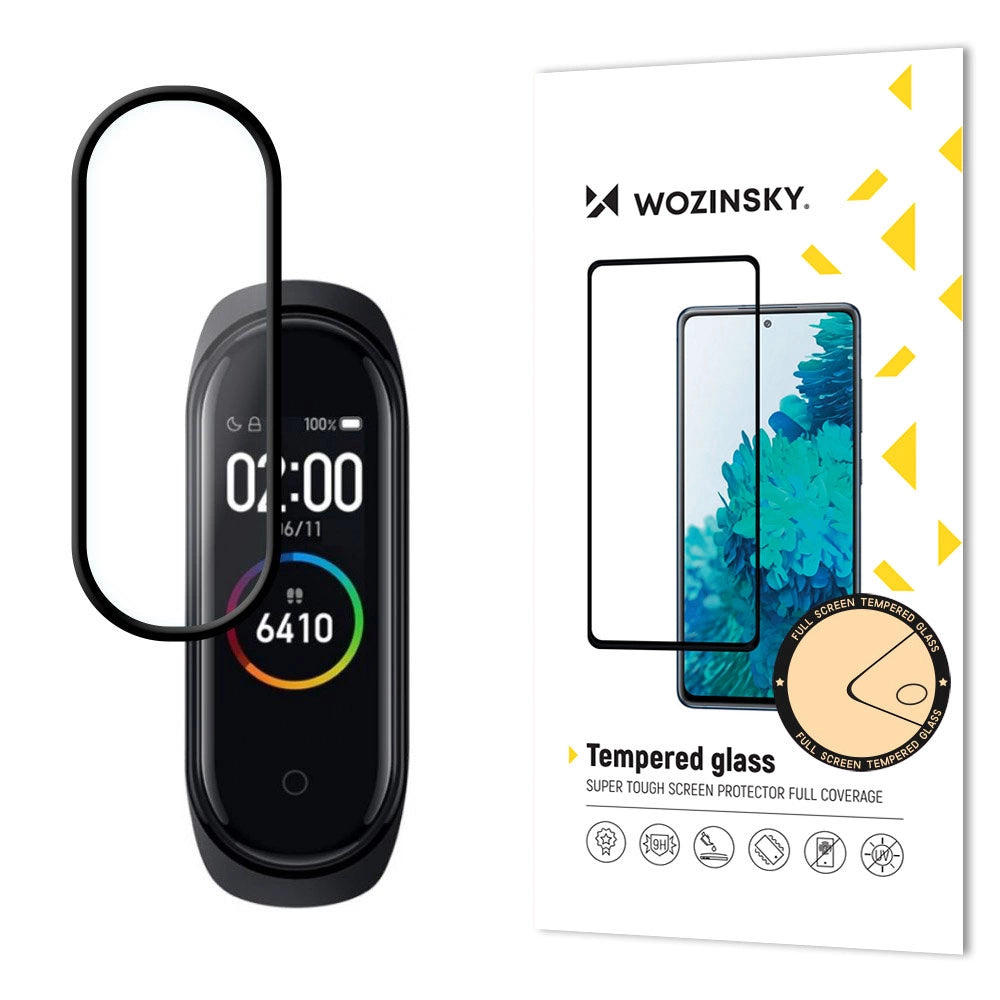 Wozinsky Full Glue Screen Protector Film Full Covered med Frame Case Friendly til Xiaomi Mi Band 6 / Mi Band 5 sort